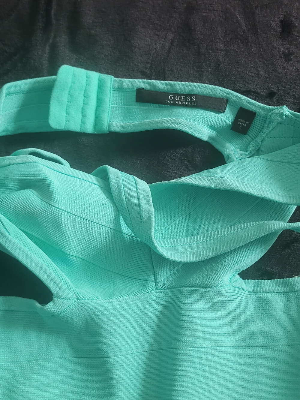 Guess Mint Green Backless Ruffle-Hem Dress - Picture 2 of 6